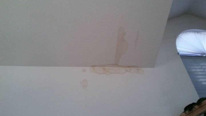 q how to paint over water spots on my wall from a water leak