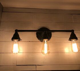 updating your old bathroom light fixture to industrial light fixture