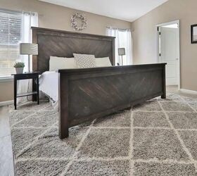 how to build a king bed with a stylish diy chevron headboard, Chevron headboard for a king bed