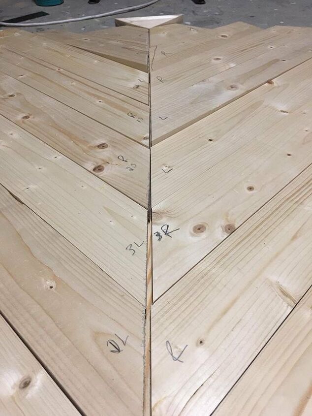 how to build a king bed with a stylish diy chevron headboard, Chevron headboard plans