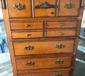 repurposed orange dresser into farmhouse pantry cabinet, Old Dresser