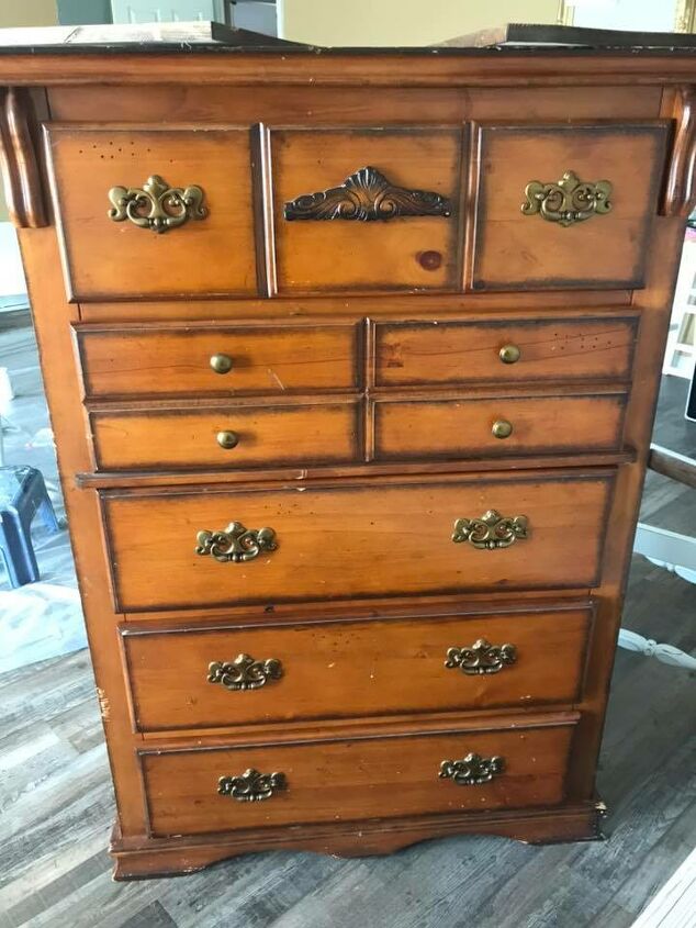 repurposed orange dresser into farmhouse pantry cabinet, Old Dresser