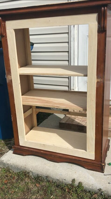 repurpose orange dresser into farmhouse pantry cabinet