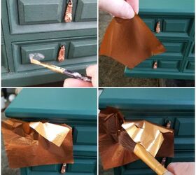 jewelry box makeover using metal leaf