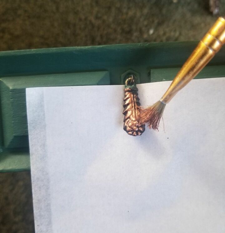 jewelry box makeover using metal leaf