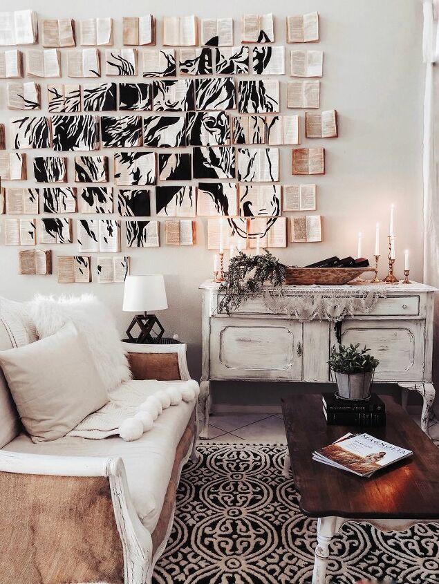 DIY faux vintage book wall art
