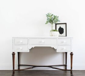 get the wood leg look on painted thrift furniture finds