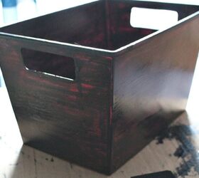 how to paint dollar store plastic bins to look like metal