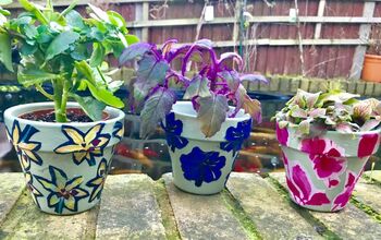  Como criar designs florais de decoupage de tecido fáceis em seus vasos de plantas