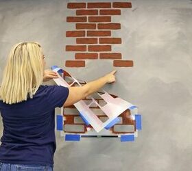 easily design a faux brick wall under 35