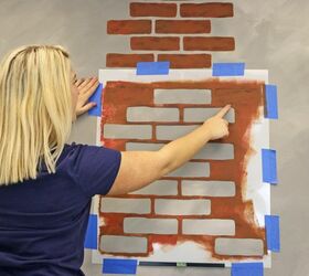 easily design a faux brick wall under 35