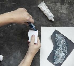 diy chic and modern framed feather art