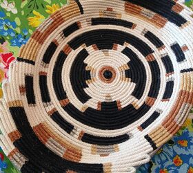 faux coil tribal painted basket