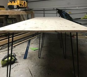 how to make a hairpin leg desk in a few easy steps, Tabletop before the stain