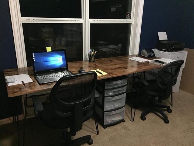 how to make a hairpin leg desk in a few easy steps, Hairpin writing desk with storage