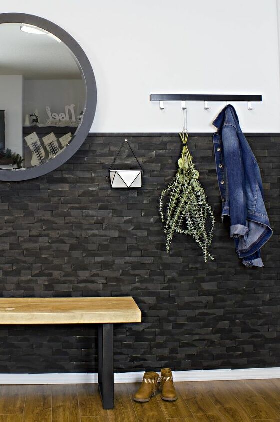 how to create a dramatic wall accent using wood shims