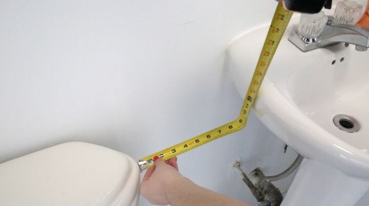 a brilliant solution for no small bathrooms with no counter space