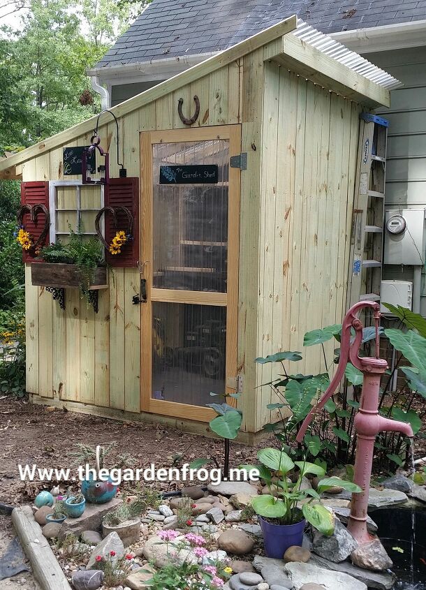 18 diy shed building plans to inspire you to make your own backyard re, DIY Potting Shed With Plenty of Storage Space