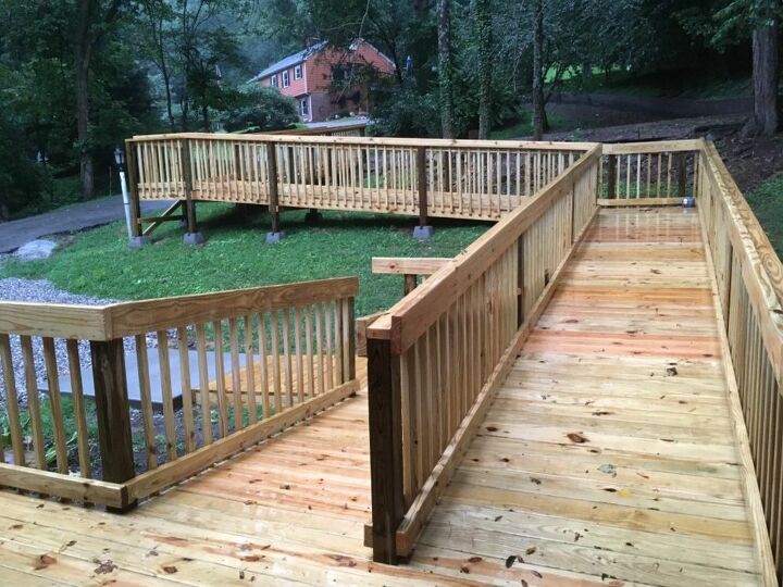 is there an easy way to stain a large deck 30 foot wheelchair ramp