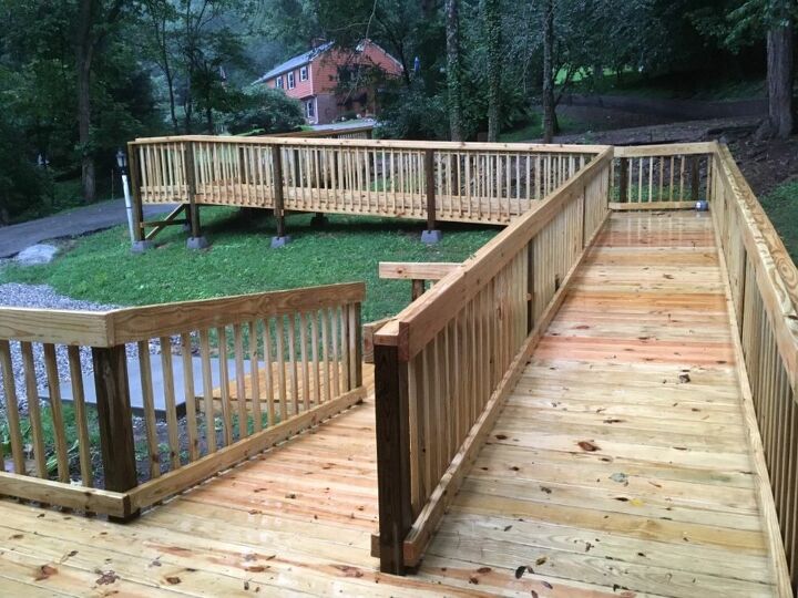 is there an easy way to stain a large deck 30 foot wheelchair ramp