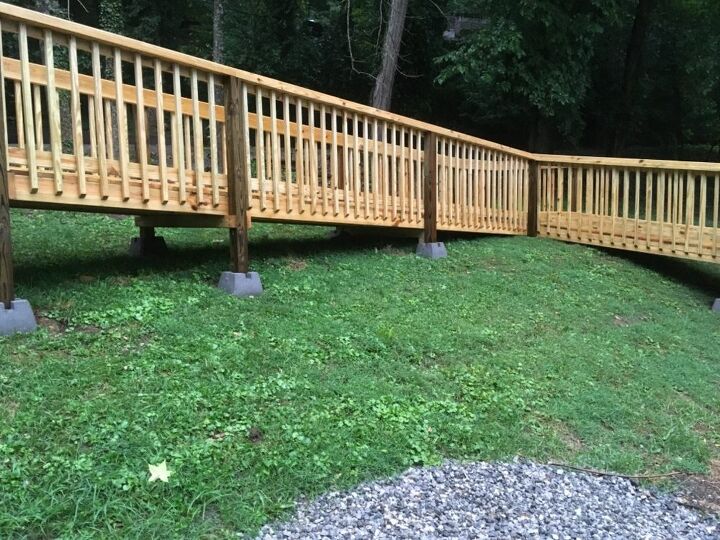 is there an easy way to stain a large deck 30 foot wheelchair ramp