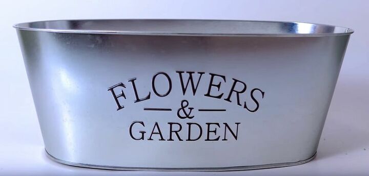 diy flower garden dollar tree flower decor, Dollar Tree Flower Garden Tin Pot