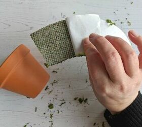 how to make pretty moss covered flower pots