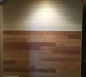 how to easily and inexpensively create beautiful shiplap walls, Painted Shiplap Walls Heather