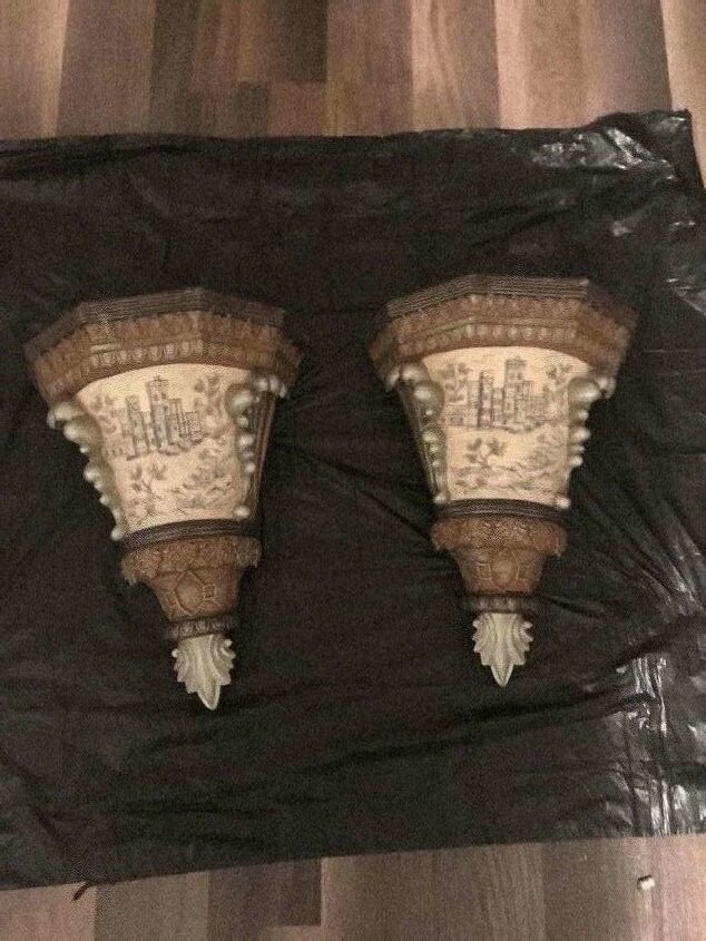 wall sconce update using salt wash paint