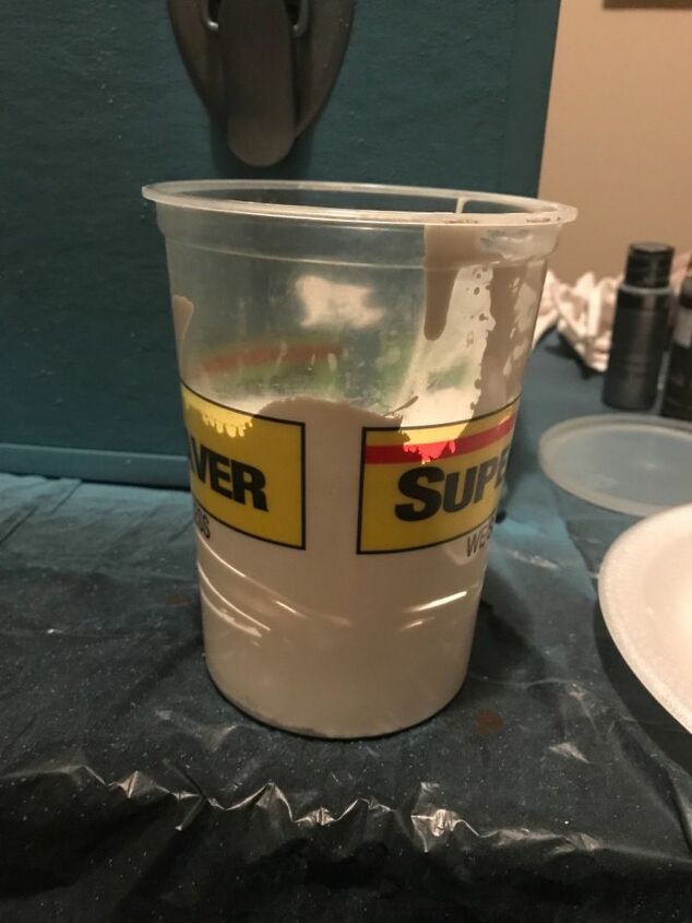 wall sconce update using salt wash paint