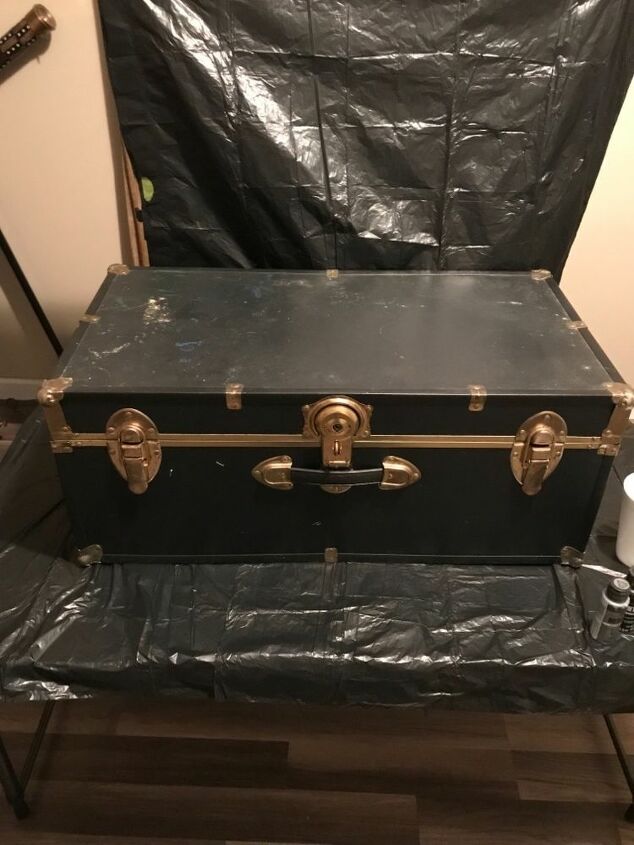 trunk update with chalk and salt wash paint