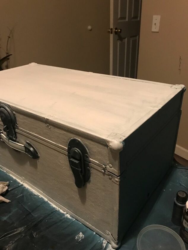 trunk update with chalk and salt wash paint
