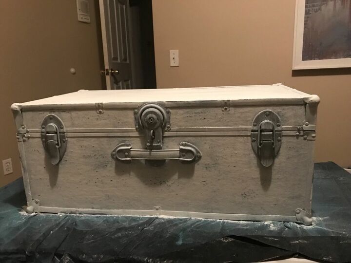 trunk update with chalk and salt wash paint