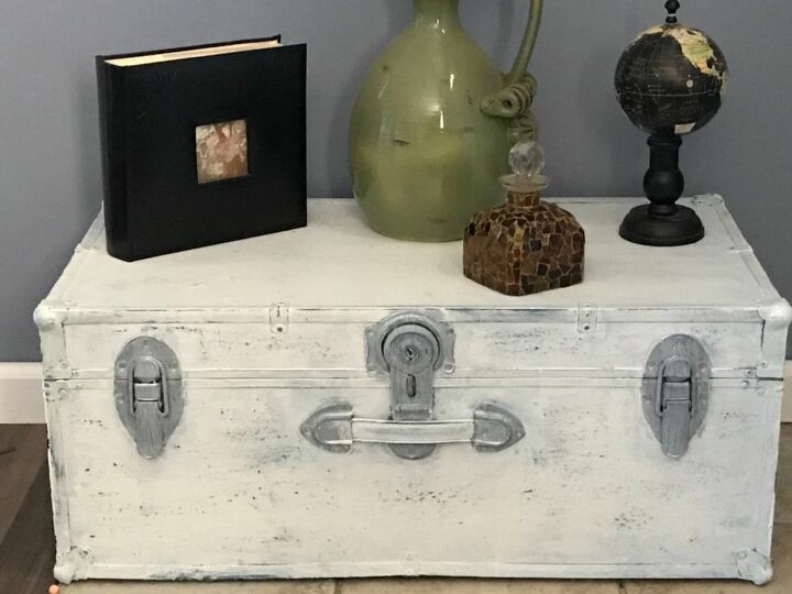 trunk update with chalk and salt wash paint