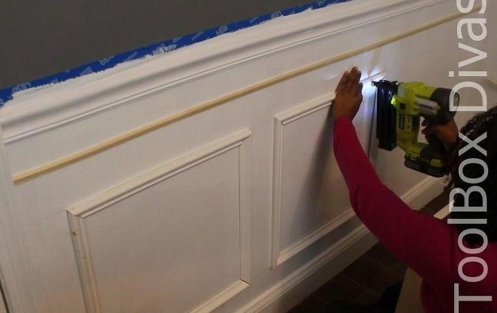 truly awesome diy ways to install wainscoting in your home, DIY Wainscoting Tool Box Divas