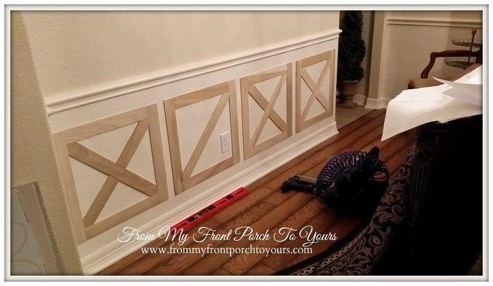 truly awesome diy ways to install wainscoting in your home, Crossbuck Wainscoting From My Front Porch To Yours