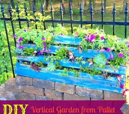 14 creative ways to plant a vertical garden maximize space, Create a Backdrop of Hanging Pots Using a Vertical Pallet Garden