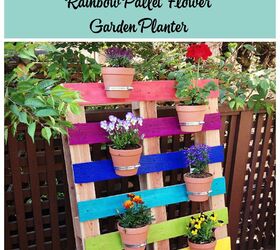 14 creative ways to plant a vertical garden maximize space, Paint a Wood Pallet to Create a Visually Striking Rainbow Vertical Planter
