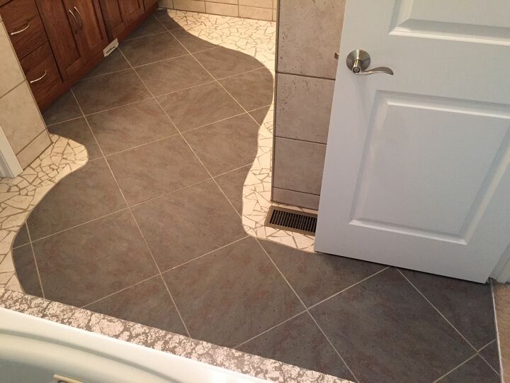 14 Stylish Bathroom Floor Tile Ideas, Brown Chevron Tile Bathroom Floor