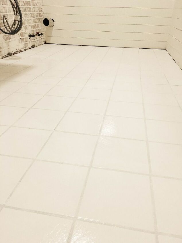 diy stencil painted tile floors