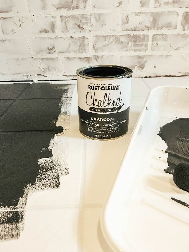 diy stencil painted tile floors