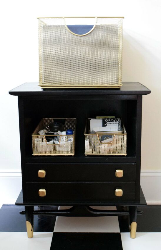 16 furniture paint ideas to transform existing accessories, Upcycling a Discarded Roadside Nightstand into Handy Office Storage