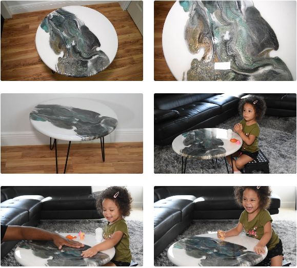 16 furniture paint ideas to transform existing accessories, How to Create an Epoxy Resin Tabletop That s Ideal for Kids Playtime