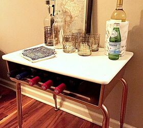 makeover an old school desk into a modern mini bar