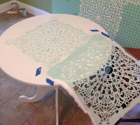 creating a stenciled leaning organizer and stenciling fabric