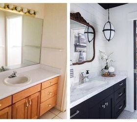 dated bathroom to black white beauty, Dated B4 to FAB Black White Beauty