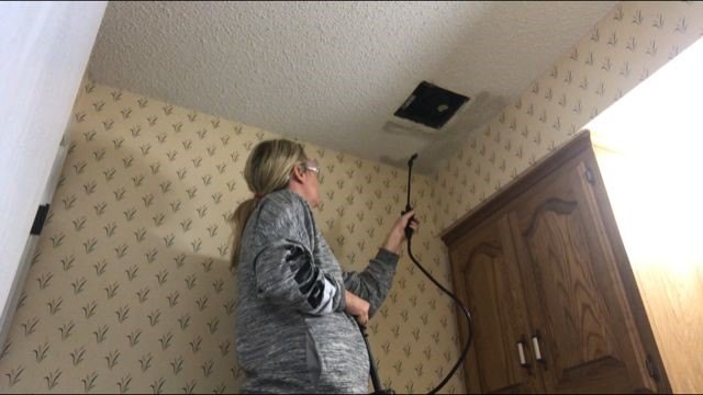 how to remove popcorn ceilings without breaking the bank or your back, Amber Foster