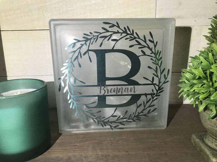 diy personalized frosted glass block cricut project