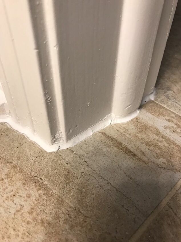 Repair Caulk Between The Floor Tile, Porcelain Tile Baseboard
