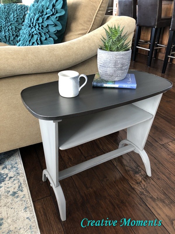 antique side table goes grey